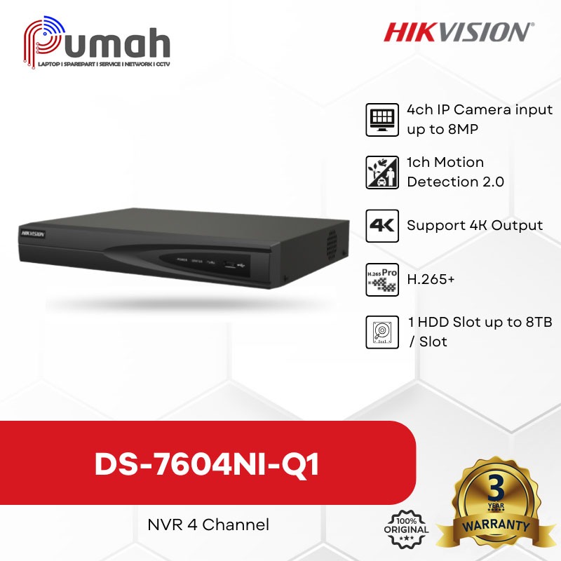 HIKVISION DS-7604NI-Q1 NVR 4 Channel
