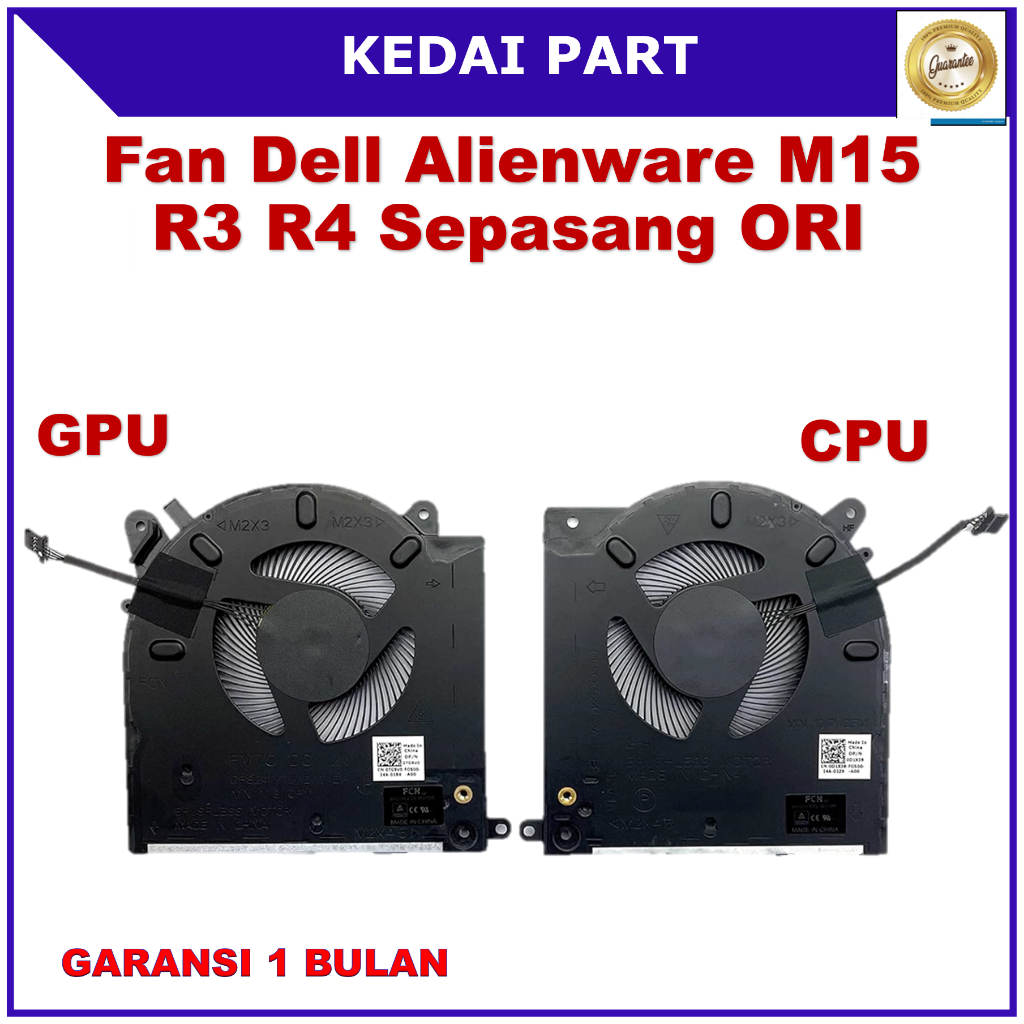 Kipas Fan Dell Alienware M15 R3 R4 RTX 2070 3070 TG9V0 D1X38 FM7C FM7D 0H0YNP H0YNP P87F002 P87F003 