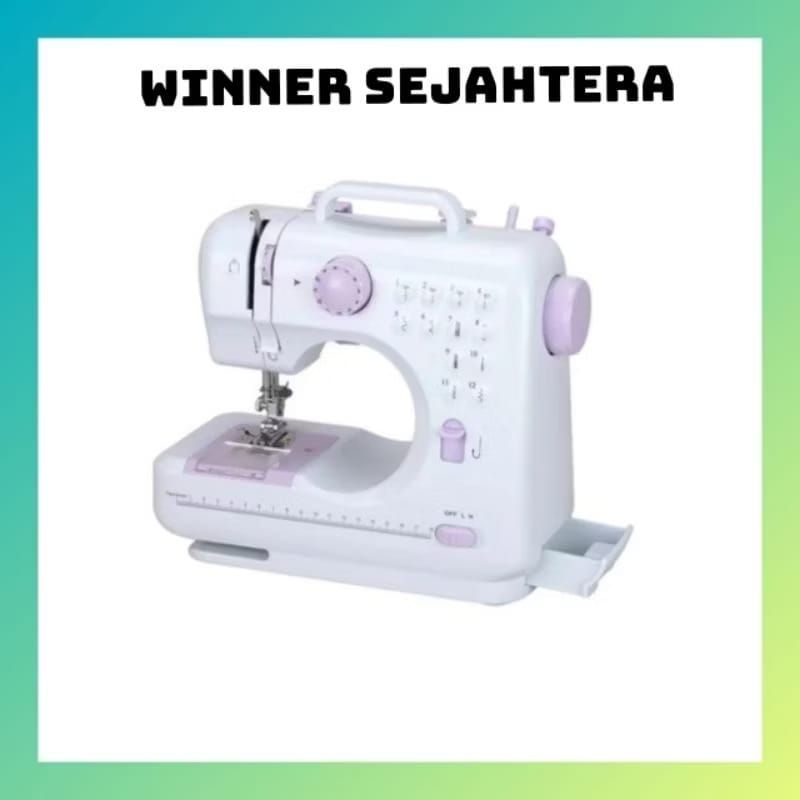 Mesin jahit mini portable 705 12 Stitch pola 1 mesin jahit listrik Ori