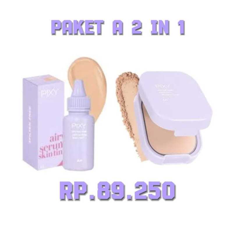 PIXY PAKET AIRY SKINCARE MAKE UP LILAC SERIES 2N1 ~ ORIGINAL 100%