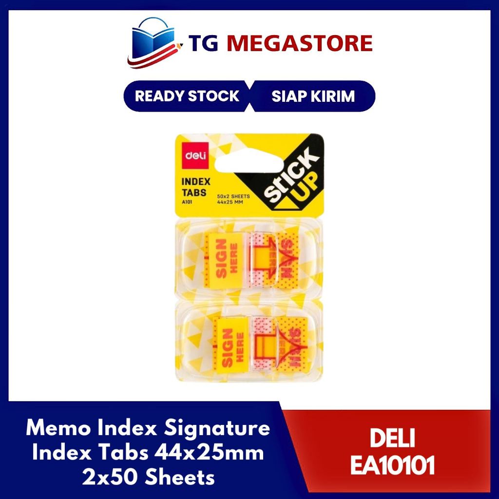 

Memo Index Deli Signature Index Tabs 44x25mm 2x50 Sheets - EA10101