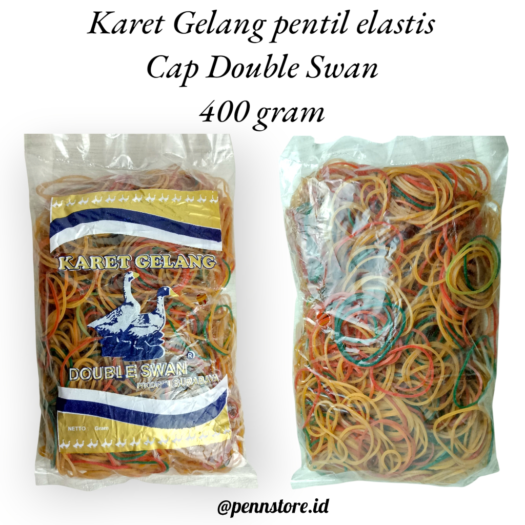 

(Pack) Karet Gelang Pentil Elastis Cap Double Swan Besar Kemasan 400 gr - Murah Berkualitas