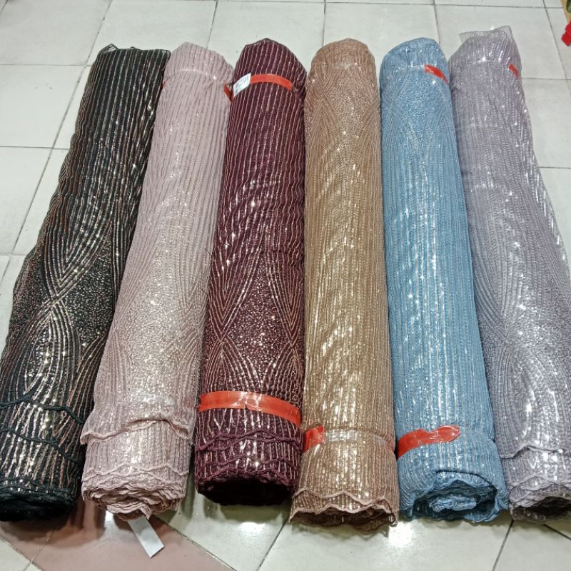 BAHAN KAIN TILE BORDIR PAYET MOTIF BORDIR SQUIN
