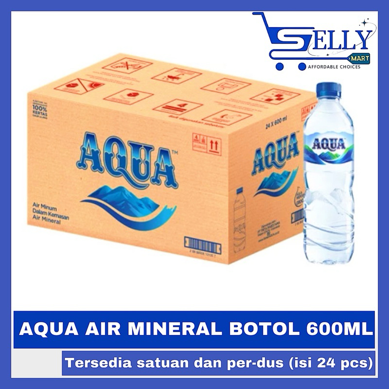 

AQUA AIR MINERAL BOTOL 600ML ISI 24 PCS (SATUAN DAN DUS)