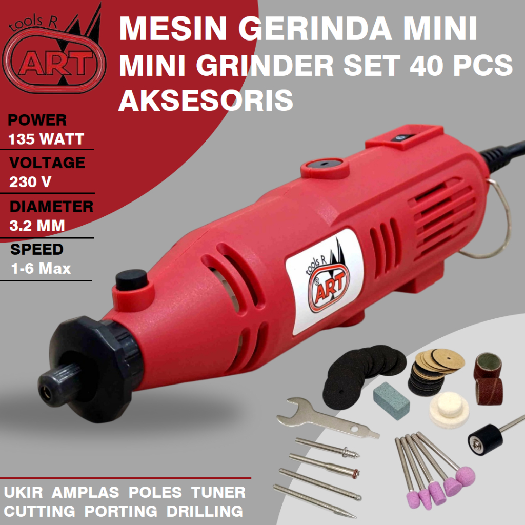 Mini Grinder Blister Set 40 Pcs Die Grinder Bor Mini Ukir Poles Tuner Porting Gerinda Listrik Mini