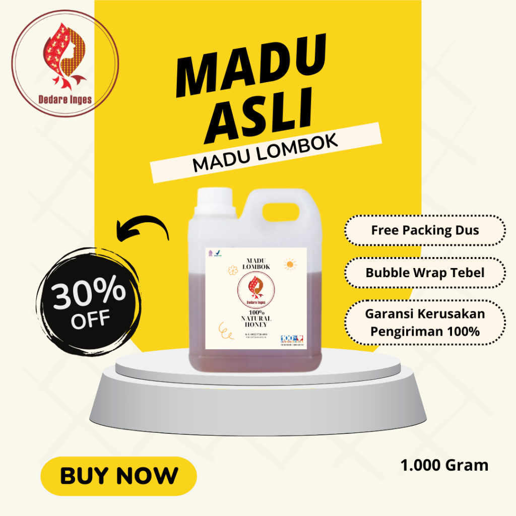 

Dedare Inges - Madu Asli Murni Tanpa Campuran Pure Honey 1000 Gram