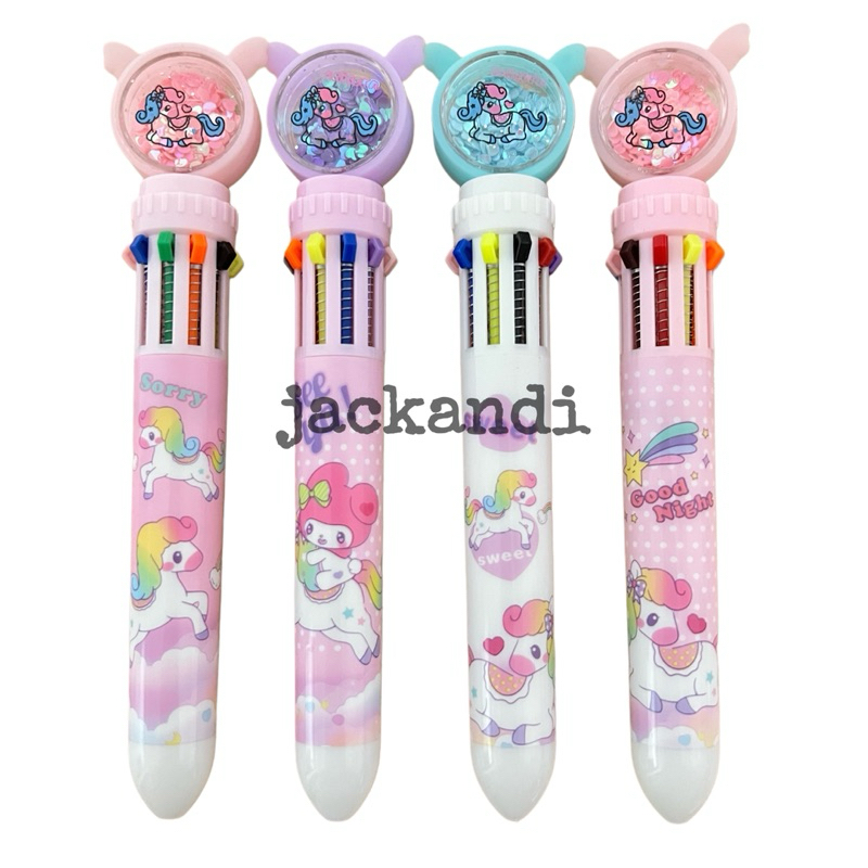 

Pulpen Anak 10 Warna Little Pony Unicorn Pen Gel Cetek Lucu Karakter Kartun 0.5mm