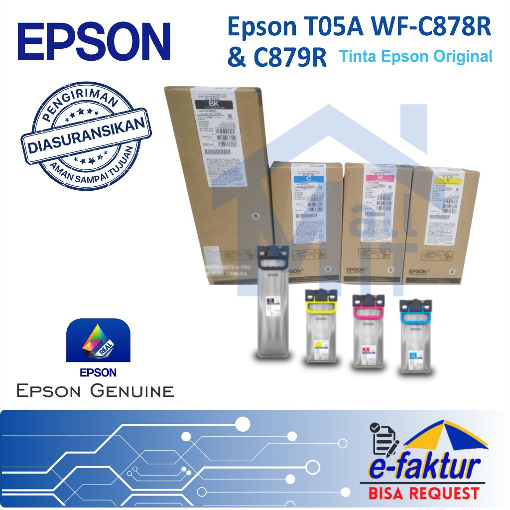 MALLIT EPSON Tinta Catridge EPSON T05A T-05A T 50A untuk WFC-878R WF C878R