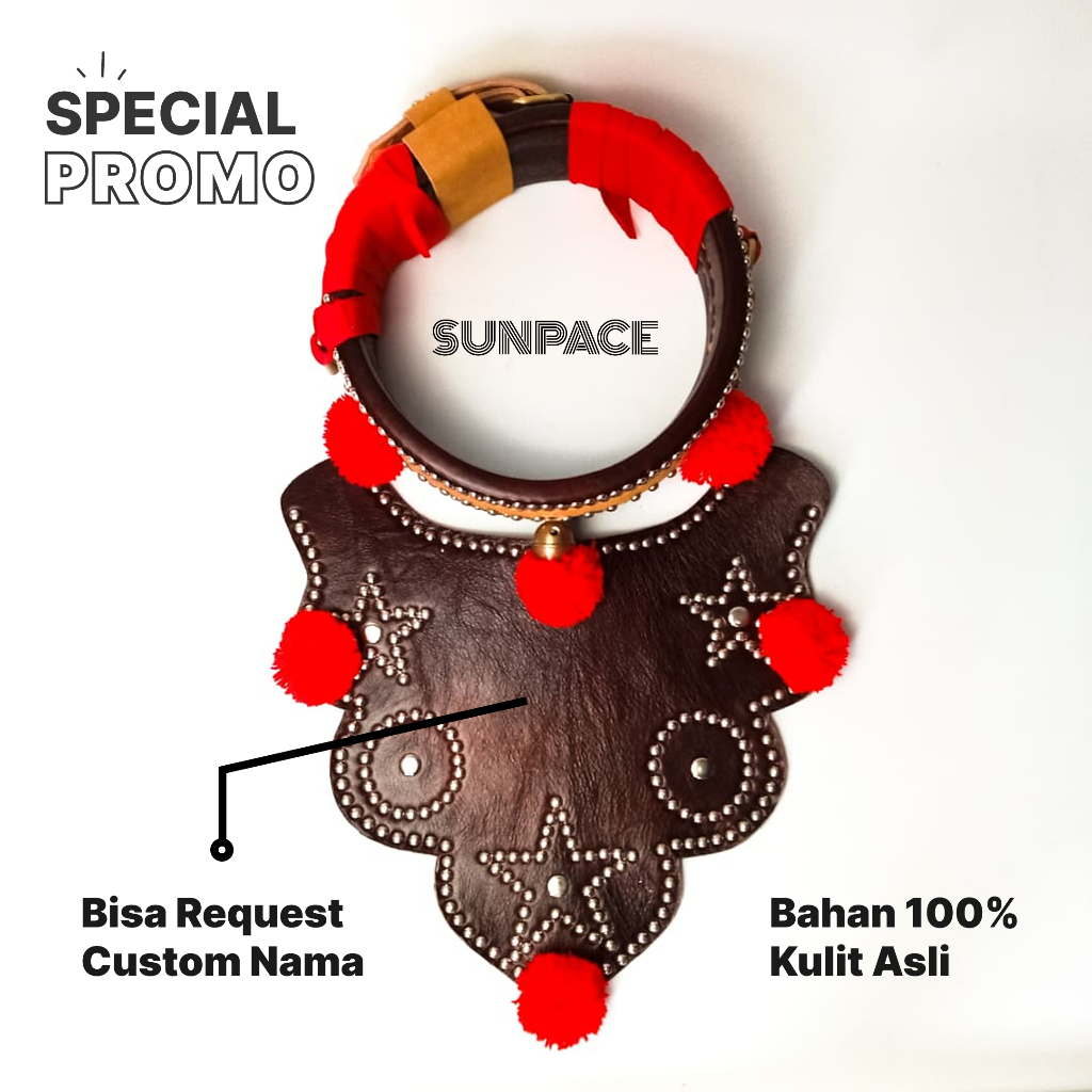 Gongseng / Kalung Domba Garut Kulit Sapi Asli Bisa Request Custom Nama Harga Murah 100% Original