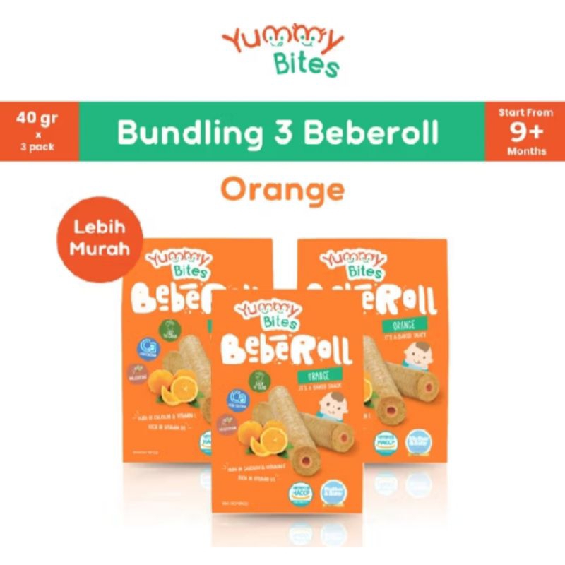 ( BUNDLING ) YUMMY BITES BEBEROLL 40 G - Sanck baby - Cemilan Mpsi bayi - Kids Snack Mpasi 8 bulan