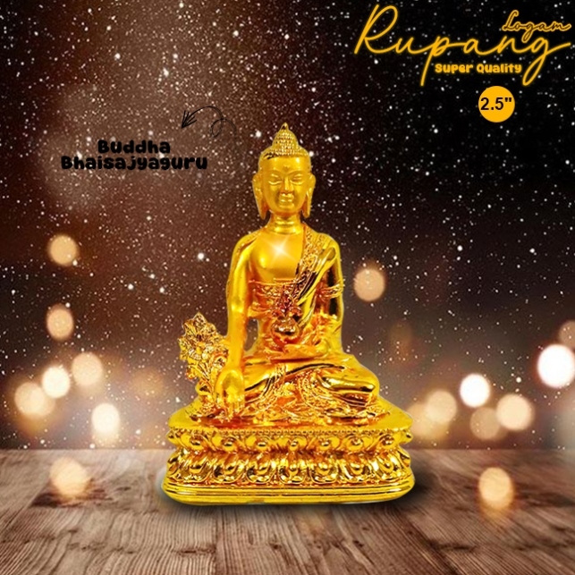 Rupang/Patung/Arca Bhaisajyaguru Buddha Obat Super Quality 2,5" Berkualitas