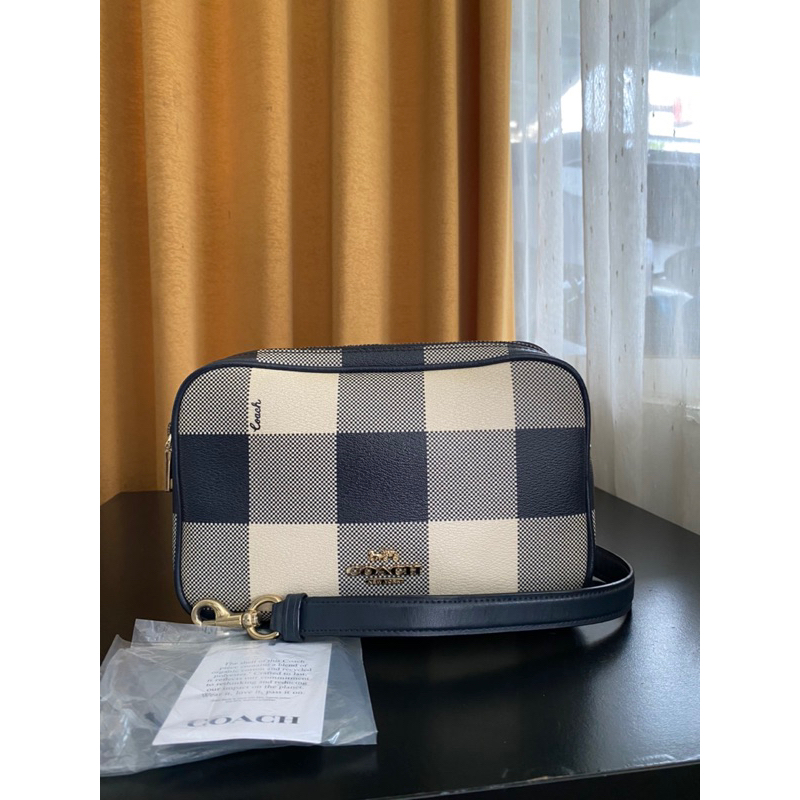Preloved coach Camera bag Jess crossbody buffalo plaid