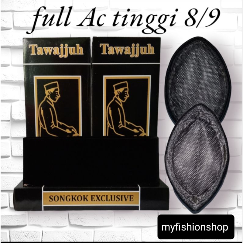 Sngkok tawajjuh full AC peci hitam polos full AC tinggi 8 / tinggi 9