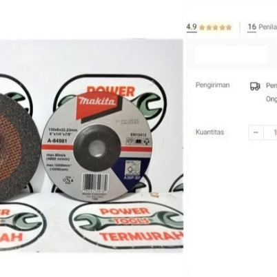 

MAKITA Batu Gerinda 6" x 6mm A-84981 Poles Tebal Mata Grinding Wheel