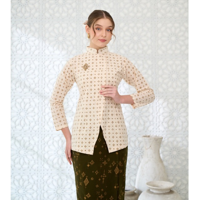 Kebaya Janggan Modern / Blouse Batik Cap Wanita / Blouse Kondangan/ Seragam Batik Kantor/Kebaya Brid