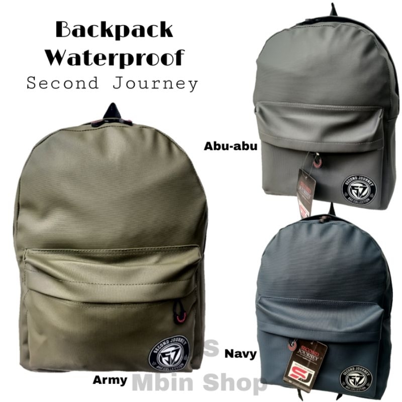 Tas Ransel Pria Wanita Tas Laptop Backpack SECOND JOURNEY Tas Distro Tas Punggung Waterproof Anti Ai