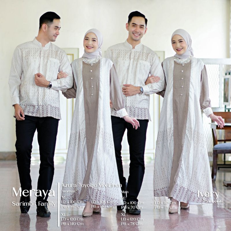 Meraya Family set serambit lebaran keluarga couple gamis muslim one set koko