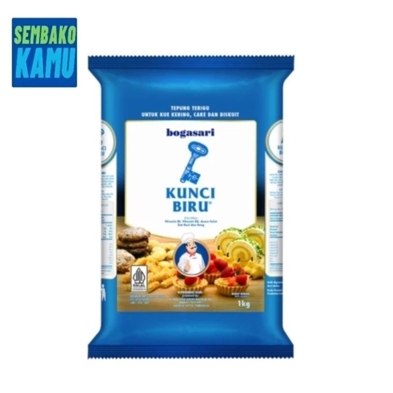

RB Tepung Terigu Kunci Biru 1 kg - 1 Dus Isi 12 Pcs