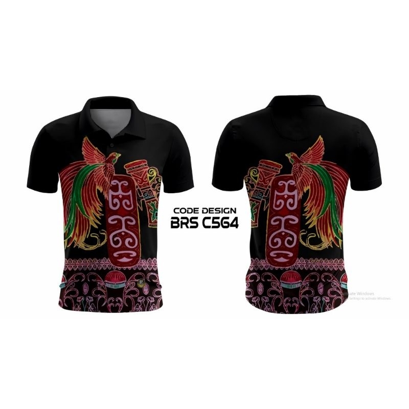 KAOS POLO / KRAH BATIK PAPUA / BATIK KEREN FREE CUSTOM FULL PRINTING KUALITAS PREMIUM