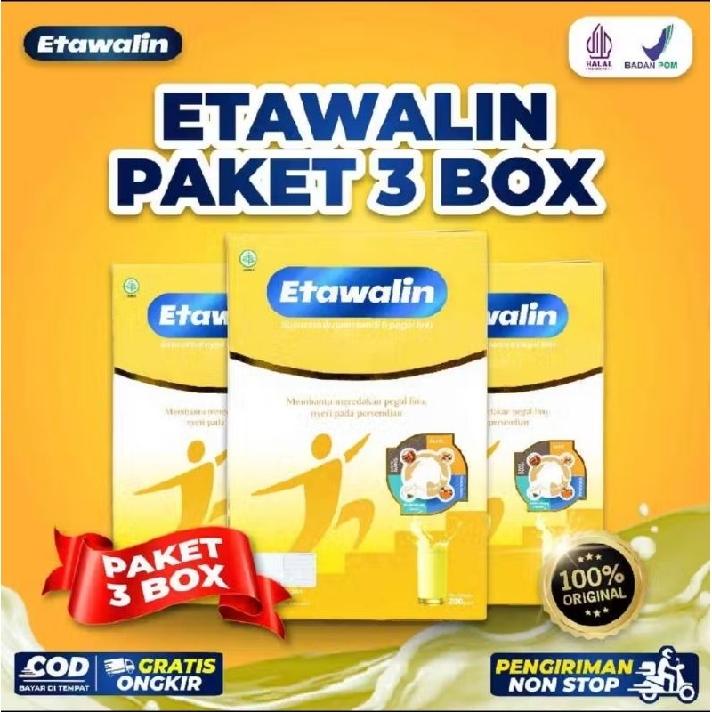 

PAKET 3 BOX SUSU ETAWALIN - Susu Kambing Etawa Tingkatkan Kepadatan Tulang & Kesehatan Tulang Sendi Susu Anti Asam Urat Rematik