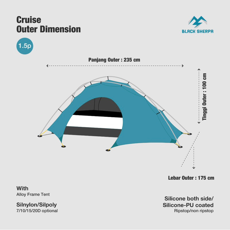 BLACK SHERPA CRUISE 1.5P Tenda Ultralight Premium
