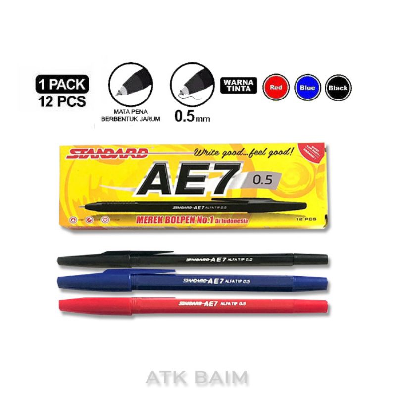

Pulpen Bolpoint Pena standard AE7 0,5 mm original harga ecer satuan