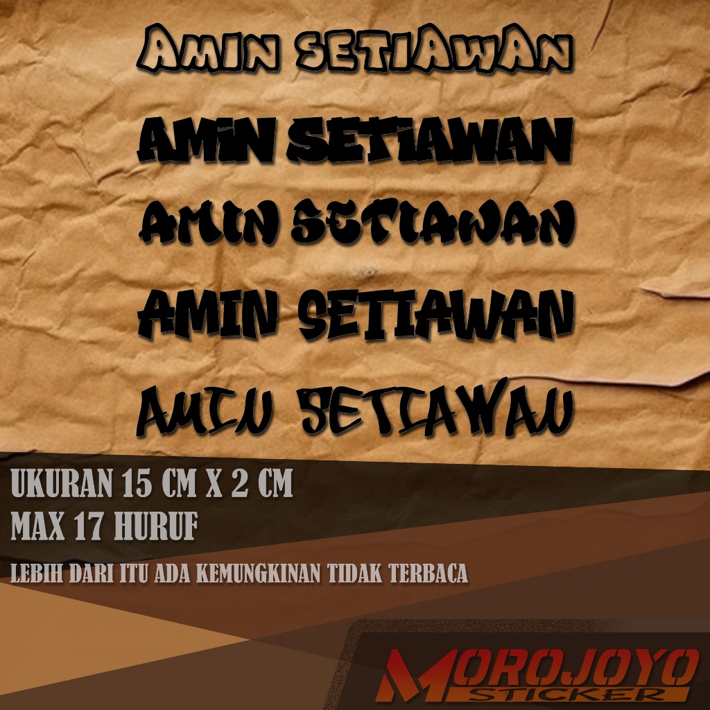 

STICKER CUSTOM NAMA GRAFITTI 15 CM #33