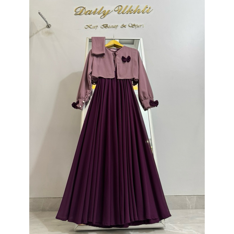falisha gamis set hijab by Daily Ukhti boutique