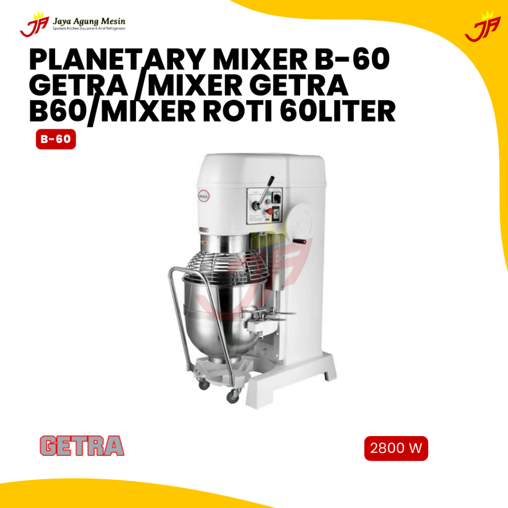 GETRA Planetary Mixer B-60 Getra /Mixer  B60/Mixer Roti 60 Liter