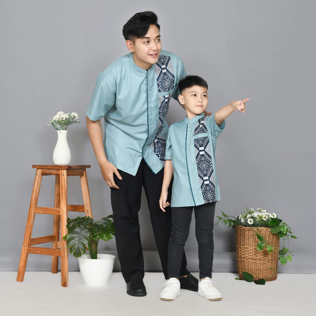 Adhipa Koko Couple Batik Series warna Biru/Hijau Wardah