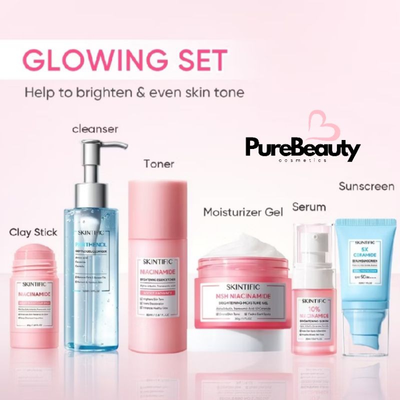 SKINTIFIC-6pcs-Paket-Skincare-Set|Glowing-Set