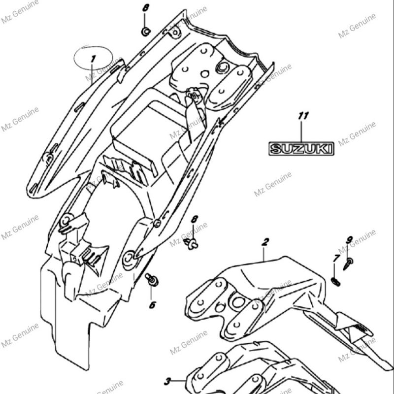 SPAKBOR SLEBOR KOLONG BELAKANG SATRIA FU 150 FI INJEKSI 2016 - 2021 ASLI ORI SGP TERLARIS 63111-12K0