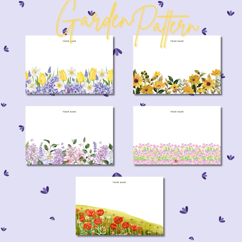 

Paperpuff Garden Pattern Personalized NoteCard Kertas Surat Letter Paper 10x15cm