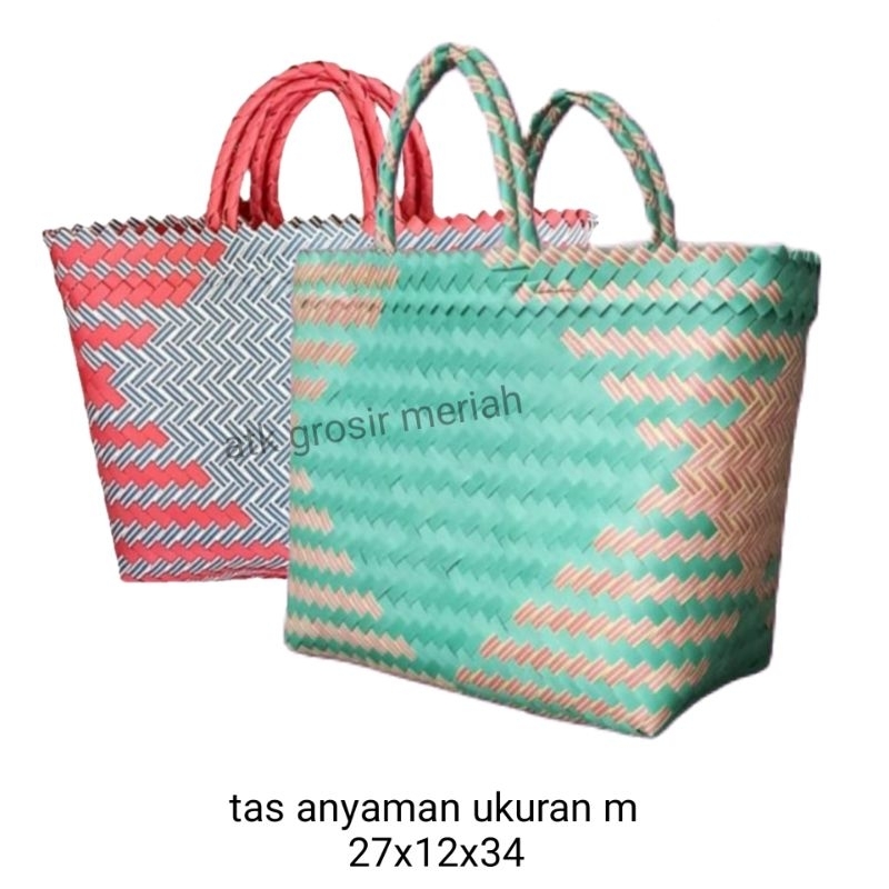 tas anyaman lurik - tas anyaman - tas jadul - tas pasar - tas souvernir