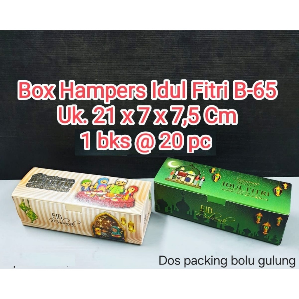 

BOX HAMPERS B65-01/box lebaran/tempat souvenir idul fitri/box packing bolu gulung