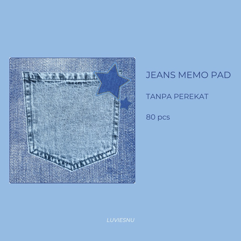 

LUVIESNU MEMO PAD JEANS EDITION 80 pcs AESTHETIC SIMPLE