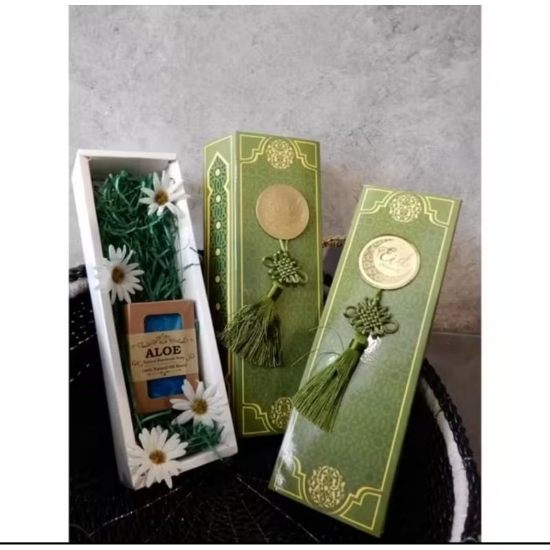 

box hampers lebaran hampers panjang kotak idul Fitri dengan tali 087