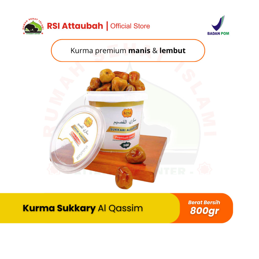 

Kurma Sukari Ember Al Qassim 800 gram King Dates Kurma Manis Lembut