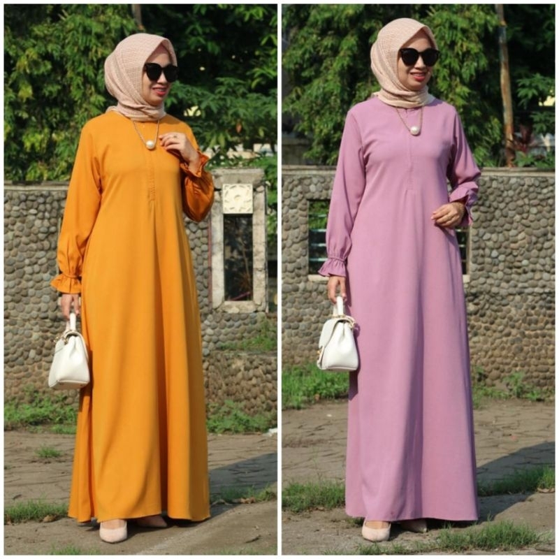 Janna Dress Gamis busui bumil polos harian basic