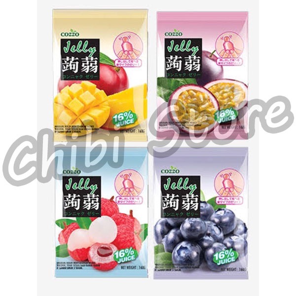 

Cozzo Konyaku Jelly - Cozzo Zero Fat Jelly Pouch 160gr (8x20gr) - Cemilan Jelly Import Enak - Cozzo Jelly Sticks Assorted 蒟蒻