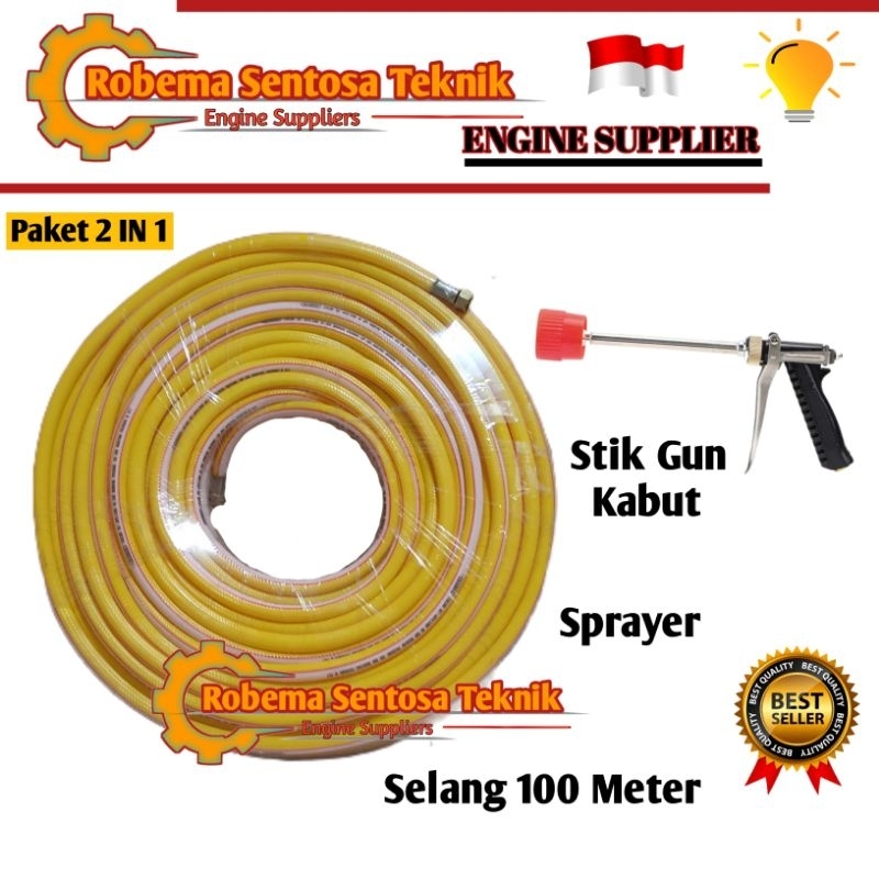 Selang Steam Jet Sprayer dan Selang Kompresor Panjang 100 Meter dan Stik Gun Kabut