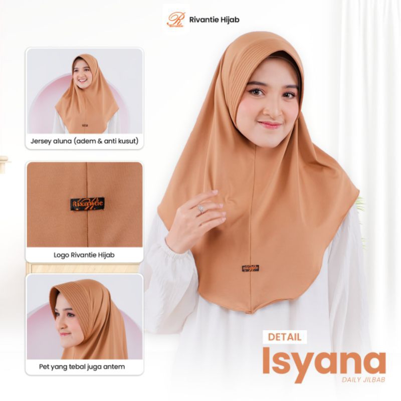Bergo Isyana by Rivantie hijab/ Bergo Jersey / Bergo pendek / Bergo olahraga