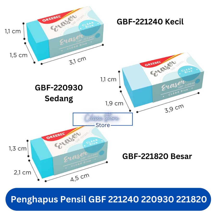 

Penghapus Pencil Greebel GBF 221240 220930 221820 Warna Eraser Hapusan Pensil