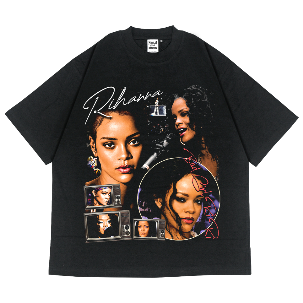 Rihanna Oversized Vintage T-Shirt – Black