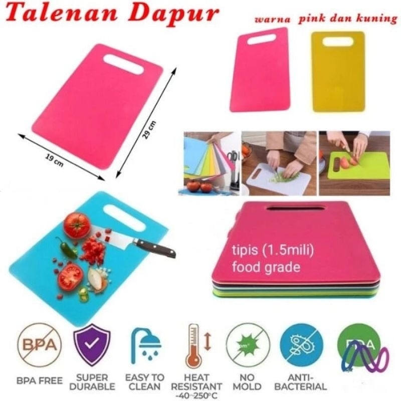 TALENAN DAPUR CUTTING BOARD-TALENAN DAPUR PLASTIK-TALENAN ALAS PEMOTONG BUAH SAYUR DAN DAGING ROTI M