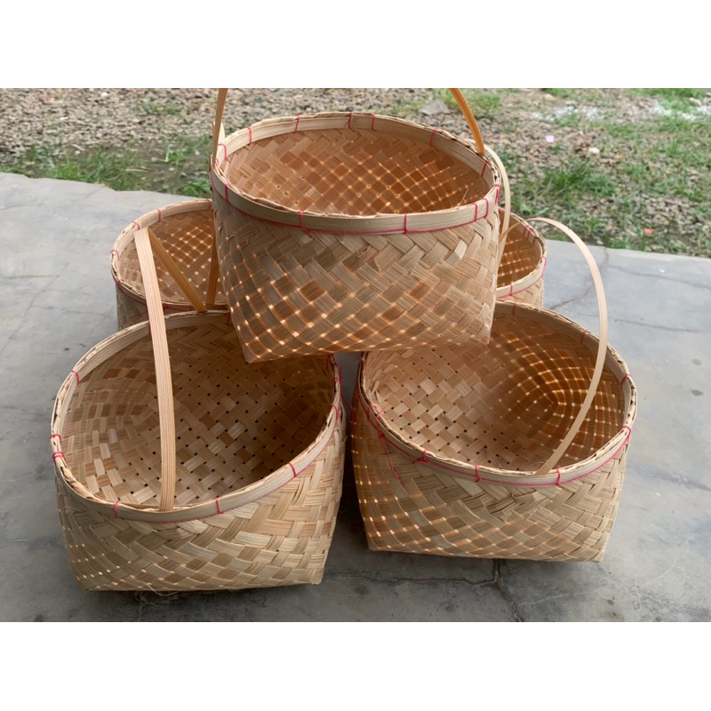 Keranjang bambu/besek/anyaman bambu/piti/tempat penyimpanan/souvenir