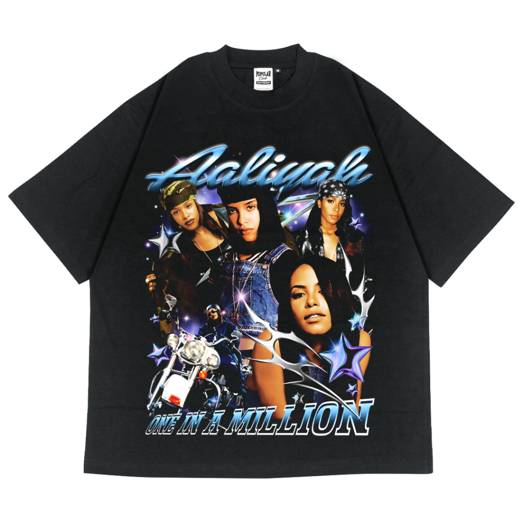 T-Shirt Aaliyah Oversized HEAVYWEIGHT 16s Black Popular