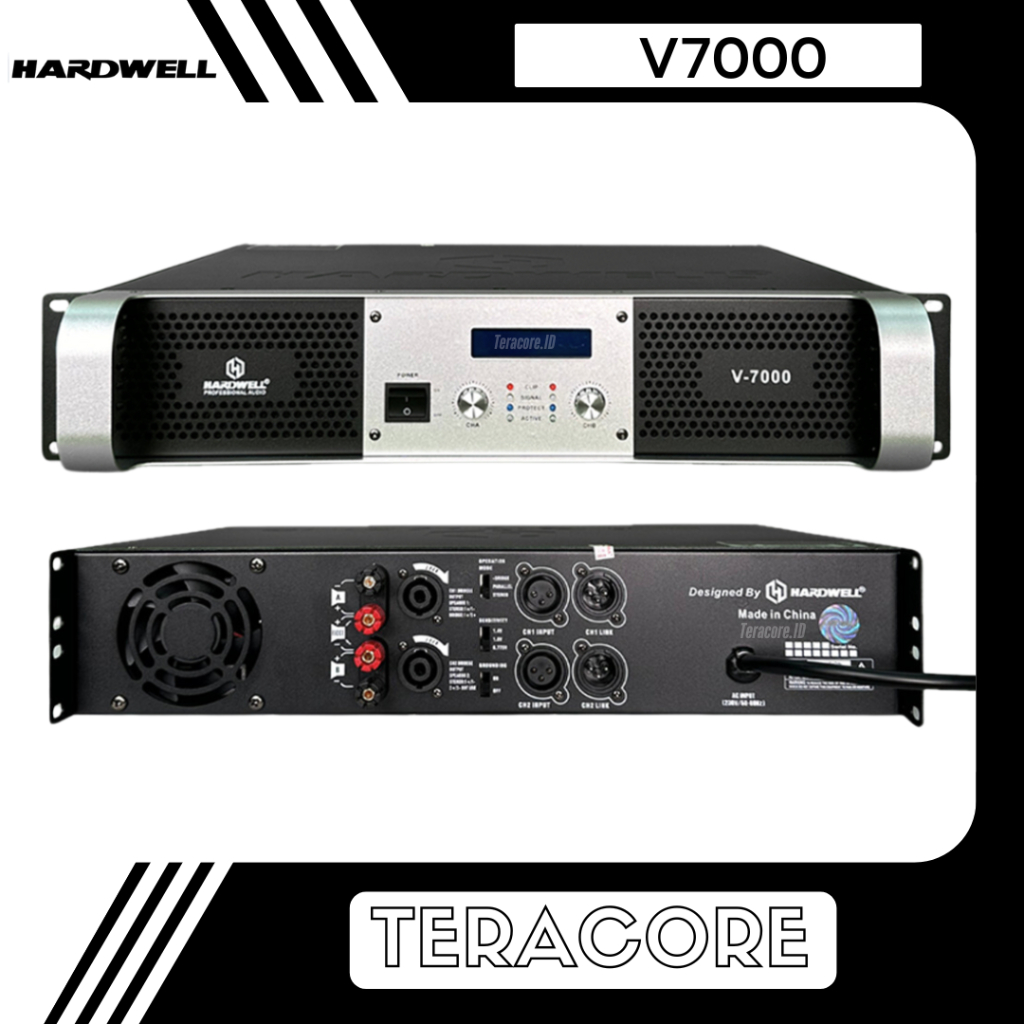 Hardwell V7000 V 7000 Power Amplifier Ampli 2 Channel 800 Watt Stereo Amplifier SpeakOn XLR