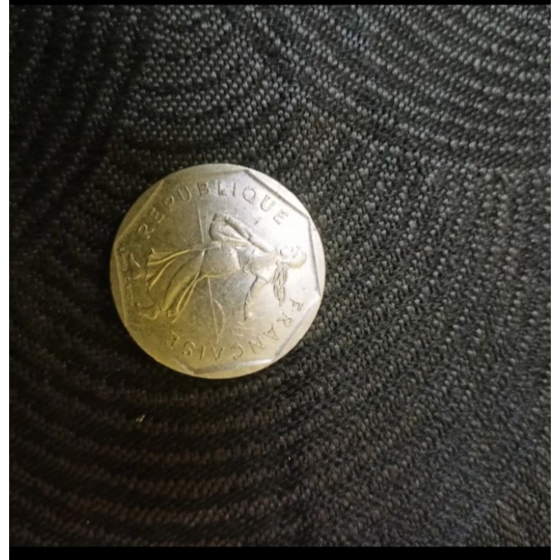 uang koin logam 2 francs 1980