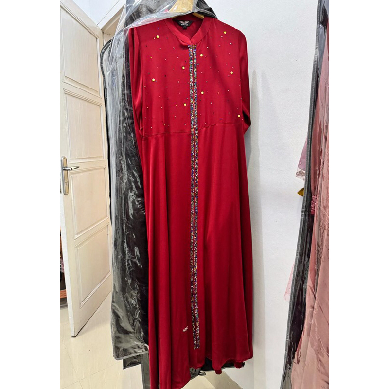 Hikmat abaya dress muslimah preloved size S red